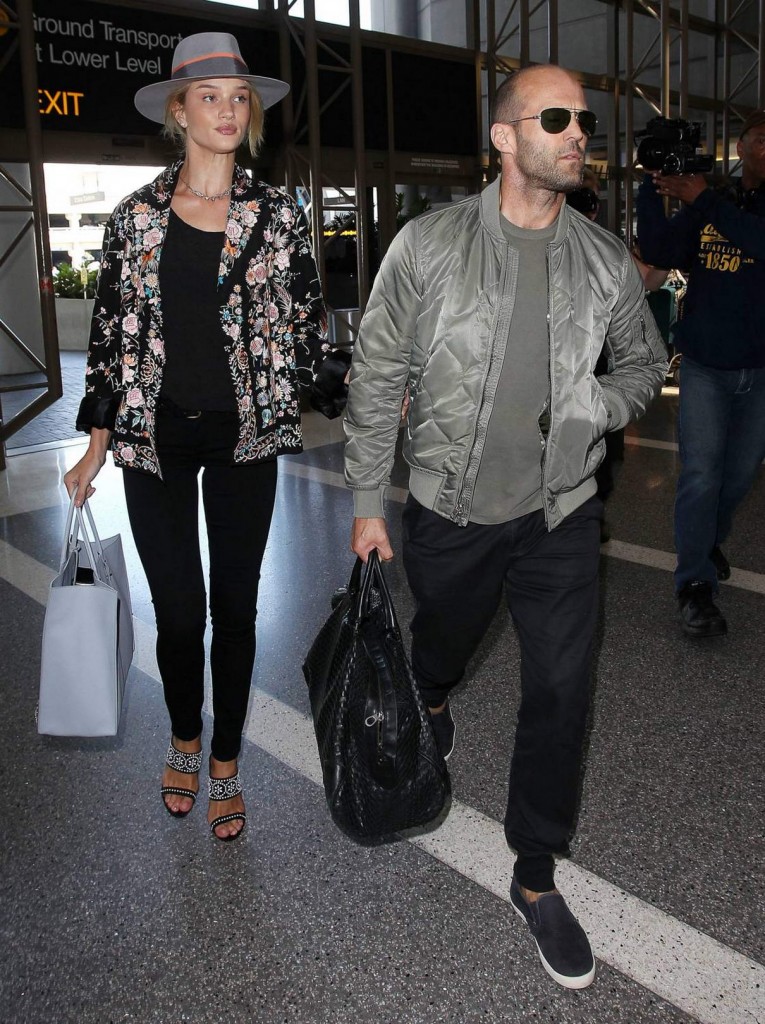 Rosie Huntington-Whiteley and Jason Statham at LAX Airport 7/24/2015-1