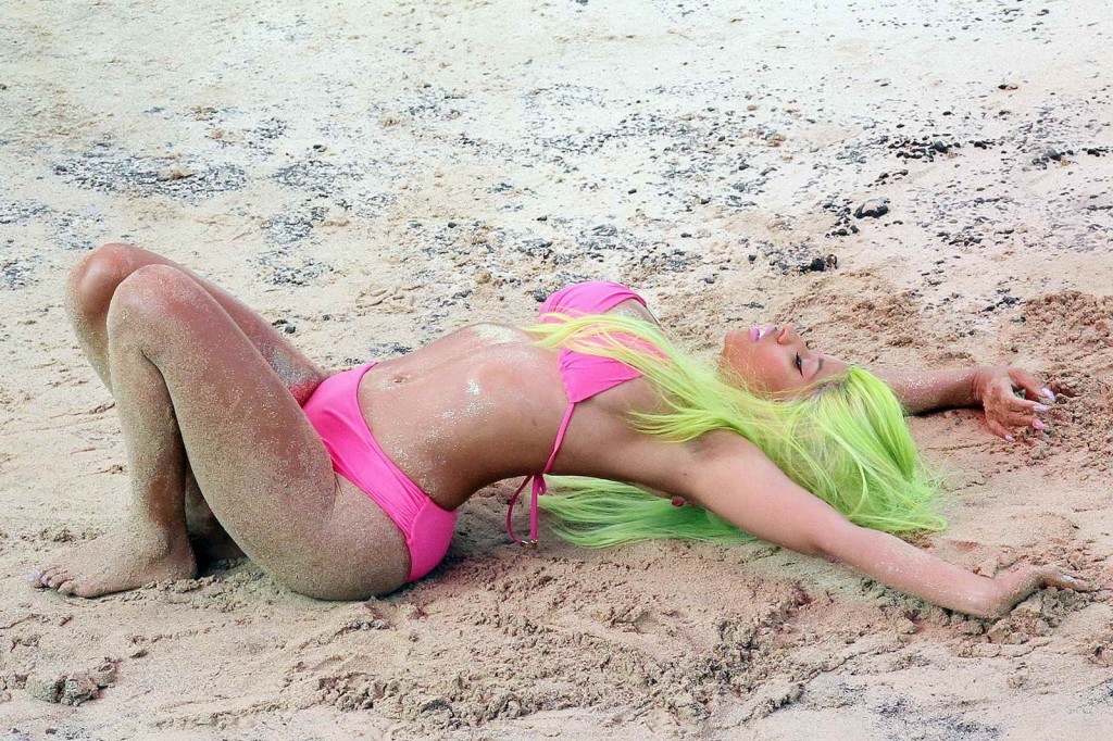 Nicki Minaj on Set of Music Video in Bikini  in Hawaii-1