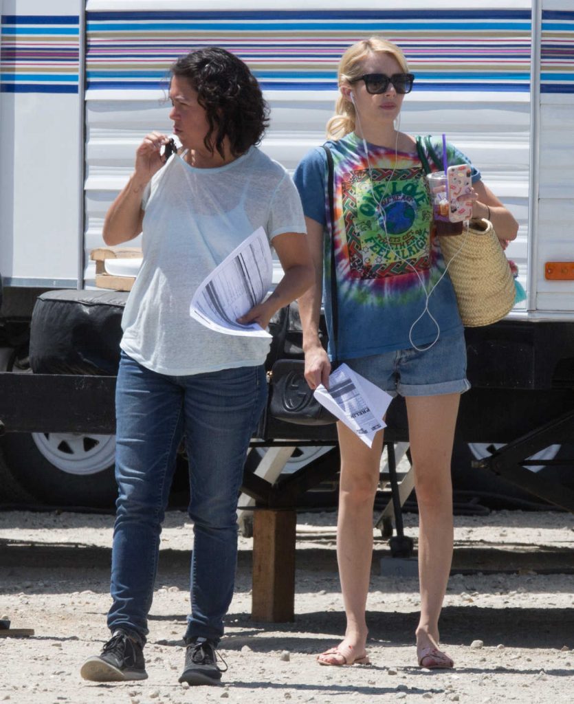 Emma Roberts On The Set Of Scream Queens In Los Angeles