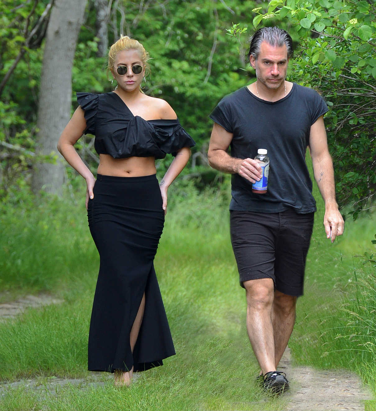 Lady Gaga During a Hike in the Woods in Montauk 06/22/2017 – LACELEBS.CO