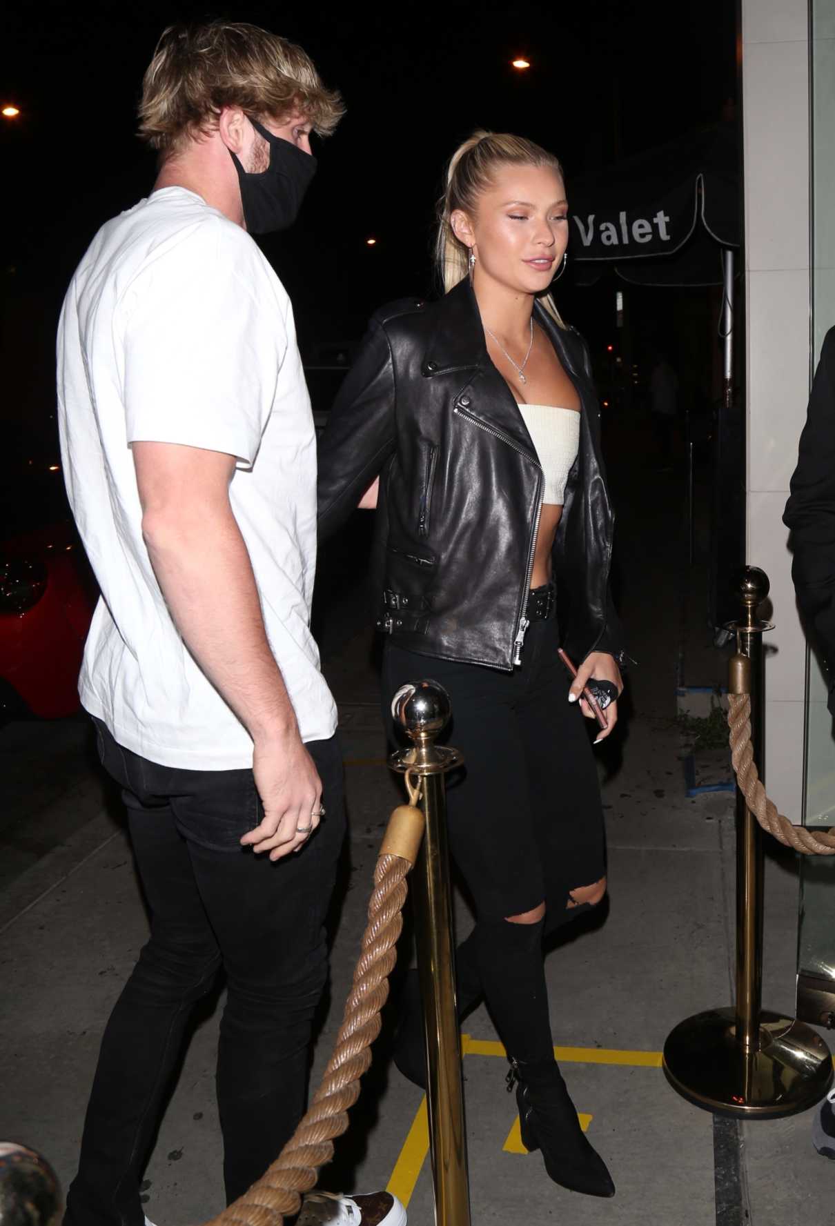 Josie Canseco In A Black Jacket Steps Out For Dinner With Logan