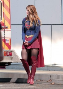 Melissa Benoist on the Set of Supergirl in Los Angeles 7/25/2015-2