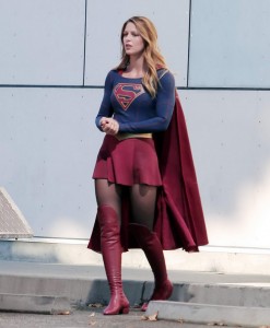 Melissa Benoist on the Set of Supergirl in Los Angeles 7/25/2015-3