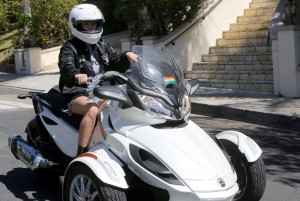 Miley Cyrus Goes for a Cruise on a Three-Wheeler-2