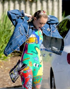Miley Cyrus in Tights Out and About in Los Angeles 7/28/2015-5