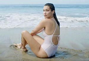 Bella Hadid in Swimsuit at the Beach in LA 8/08/2015-3