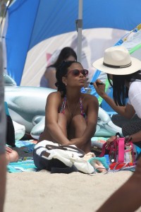 Christina Milian in Bikini on the Grandfathered Set 8/10/2015-7