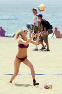 Elle Evans in Bikini at the Beach in Malibu 7/31/2015-6