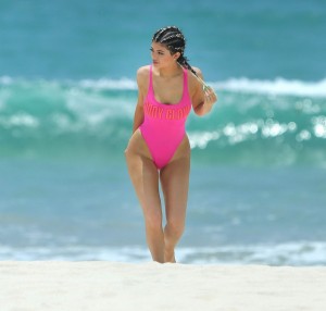 Kylie Jenner in Pink Swimsuit in Punta Mita 8/13/2015-6