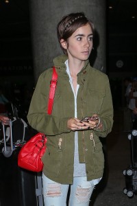 Lily Collins at LAX 8/12/2015-3