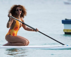Rihanna Paddleboarding in Barbados 8/05/2015-4