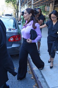 Salma Hayek Leaving Office in Brooklyn 8/04/15-5