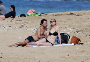 Kirsten Dunst in Black Bikini on Hawaii-5