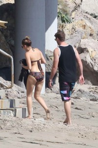 Miley Cyrus in Bikini at The Beach in Malibu-5