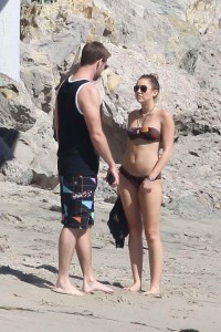 Miley Cyrus in Bikini at The Beach in Malibu-7