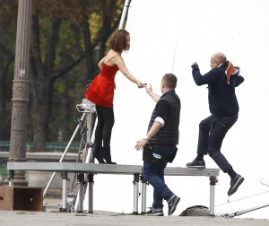 Natalie Portman Filiming a Dior in Paris 9/08/2015-9