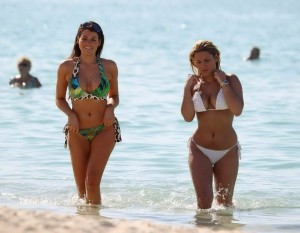 Sam Faiers and Jessica Wright in Bikinis at the Beach Dubai-3