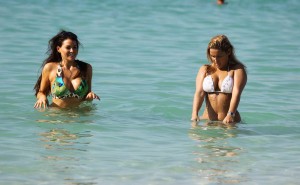 Sam Faiers and Jessica Wright in Bikinis at the Beach Dubai-4