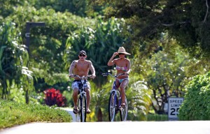 Vanessa Minnillo at a Bike in Bikini at Hawaii-3