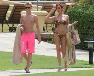 Amy Childs in Bikini at a Pool in Dubai-7