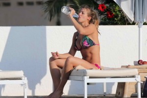 Gemma Atkinson in Bikini at a Pool in Spain-9