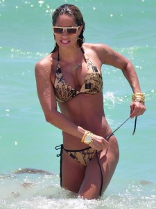Jennifer Nicole Lee in an Elegant Bikini on the Beach in Miami-4