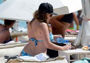 Kelly Brook in Blue Bikini in Greece-9