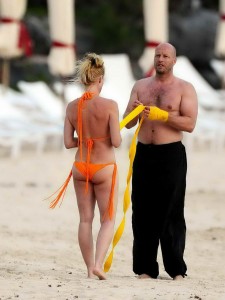 Nicolette Sheridan in Bikini on the Beach in St. Barts-3