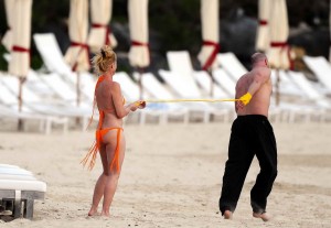 Nicolette Sheridan in Bikini on the Beach in St. Barts-9