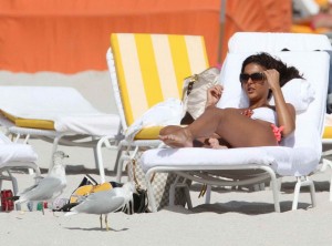 Sara Yasmina Chafak on the Beach in Miami in Bikini-3