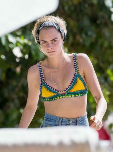 Cara Delevingne in Bikini Top in Barbados 12/29/2015-3