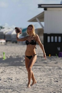 Petra Benova in Black Bikini at the Beach in Miami-2