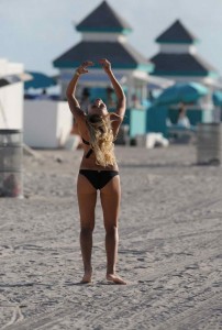 Petra Benova in Black Bikini at the Beach in Miami-3