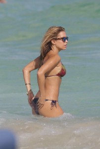 Sylvie Meis in Bikini at the Beach in Miami 12/29/2015-6