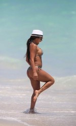 Vida Guerra in Bikini at the Beach in Miami