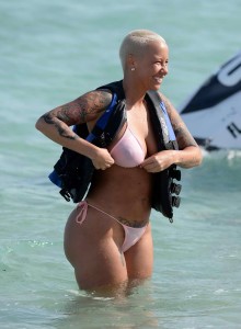 Amber Rose in Bikini at the Beach in Miami-6