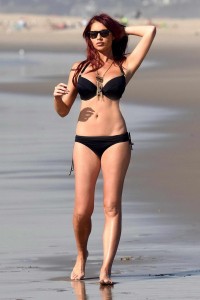 Amy Childs in a Black Bikini on a Venice Beach 01/23/2016-2