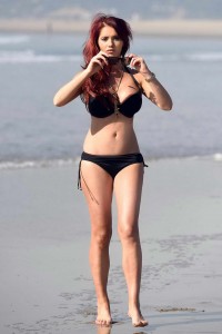 Amy Childs in a Black Bikini on a Venice Beach 01/23/2016-3