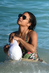 Christina Milian at the Beach in Miami 01/04/2016-2