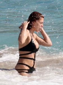 Elena Satine in Bikini at the Beach in St Barts 12/27/2015-3