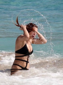 Elena Satine in Bikini at the Beach in St Barts 12/27/2015-6