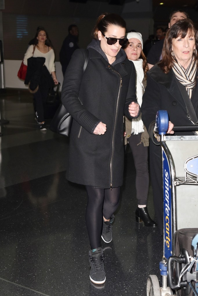 Lea Michele Arrives at JFK Airport in NYC 01/19/2016 -1