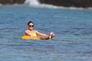 Olivia Palermo in a Yellow Bikini in Saint Barths 01/04/2016-8