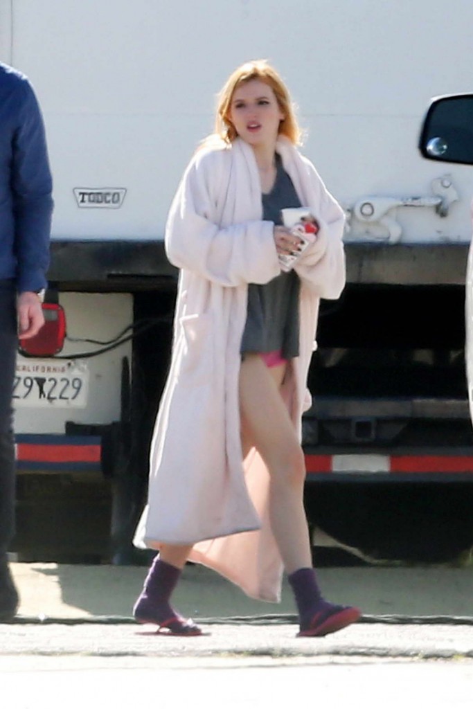 Bella Thorne at the Set of Amityville: The Awakening in Los Angeles 02/11/2016-1