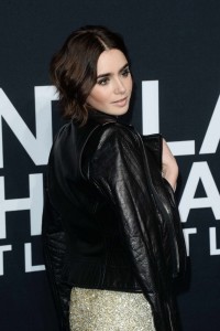 Lily Collins at Saint Laurent Show at the Palladium in LA 02/10/2016-9