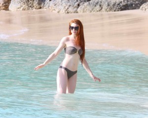 Nicola Roberts in Bikini at the Beach in Barbados-2