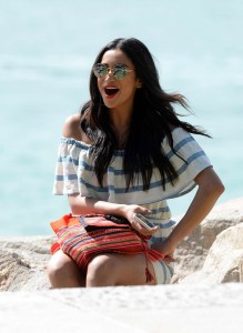 Shay Mitchell Filming for Hawaiian Tropic Sunscreen Products at Miami Beach 02/21/2016-9