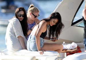 Shay Mitchell With Friends on a Yacht in Miami 02/21/2016-6