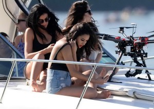 Shay Mitchell With Friends on a Yacht in Miami 02/21/2016-7