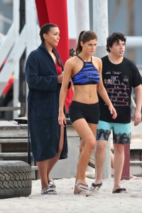 Alexandra Daddario in Bikini Top on the Set of Baywatch in Miami 03/04/2016-4